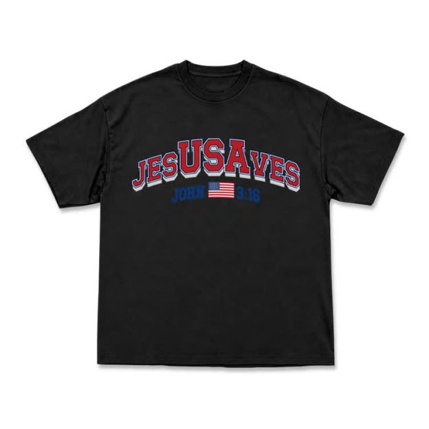Everyday Vintage Jesusaves Graphic T-Shirt - Black - US16-18(2XL) - image 12