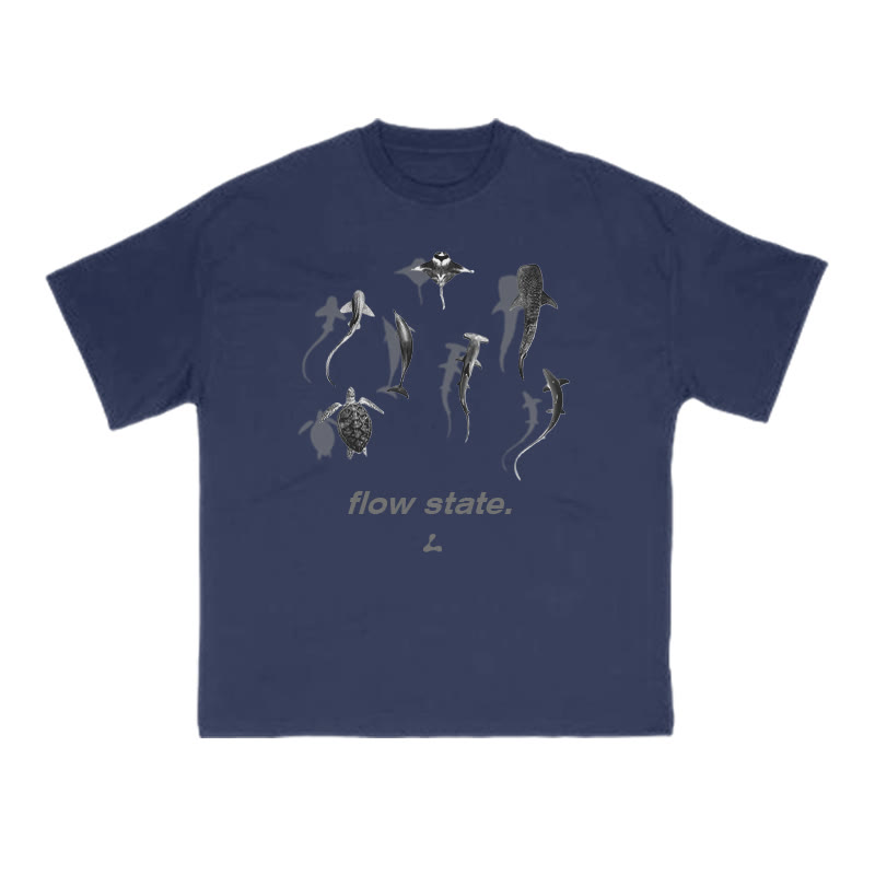 Flow State Print T-shirt - Navy Blue - US16-18(2XL) - image 13