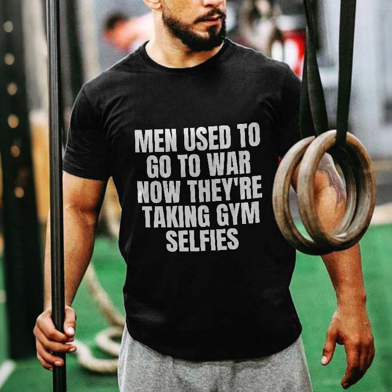 Unisex 100% Cotton Men Used To Go To War Gym Print T-shirt - Black - US20-22(3XL) - image 3