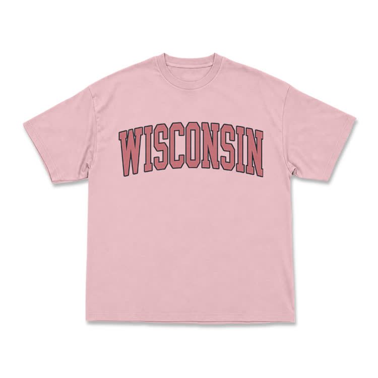 Classic Campus Wisconsin Arch Print T-Shirt - Pink - US16-18(2XL) - image 7