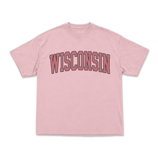 Classic Campus Wisconsin Arch Print T-Shirt - Pink - US16-18(2XL) - image 7