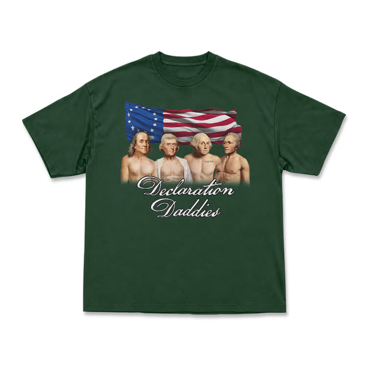 Vintage Americana Declaration Daddies Short Sleeve Graphic T-Shirt - Green - US16-18(2XL) - image 10