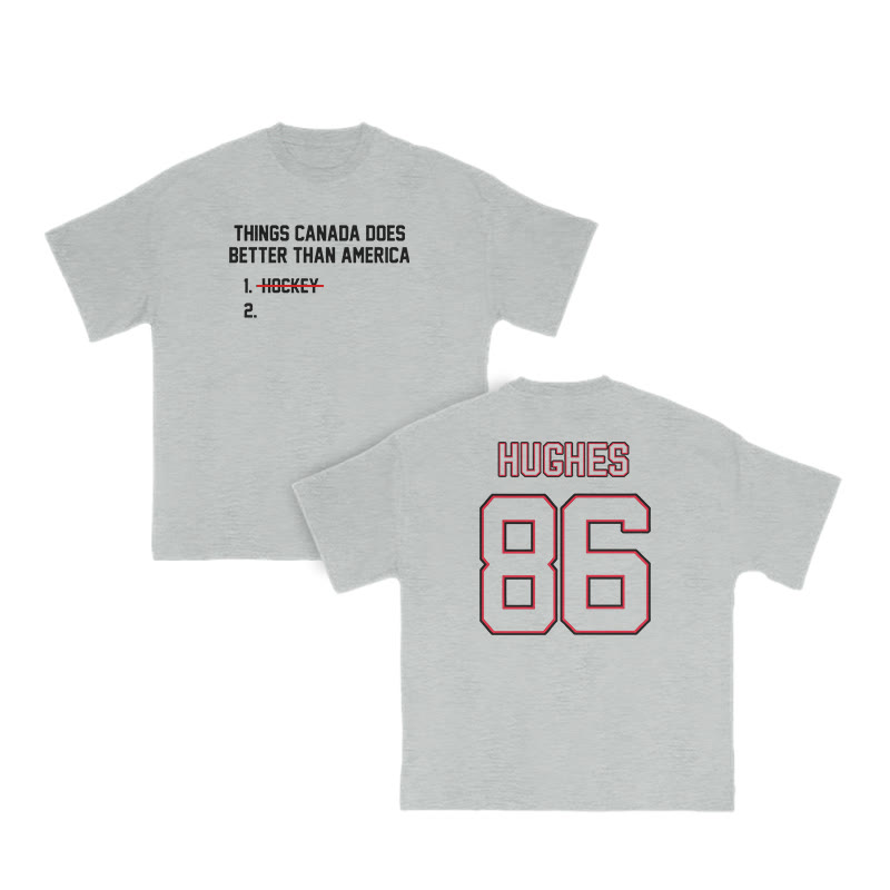 Funny Hockey Print T-shirt - Grey - US16-18(2XL) - image 4