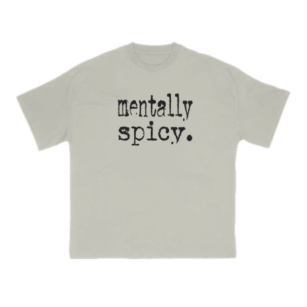 Mentally Spicy Print T-shirt - Warm Grey - US16-18(2XL) - image 5