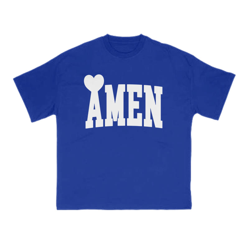 Amen Valentine's Day Print T-shirt - Blue - US16-18(2XL) - image 9