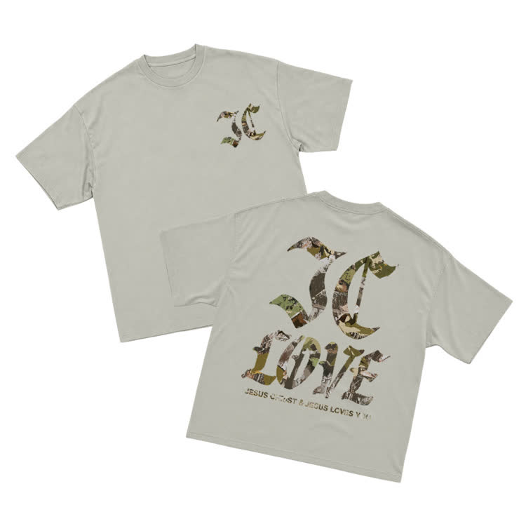 The Love of Jesus Christ Graphic Oversized T-Shirt - Warm Grey - US16-18(2XL) - image 9