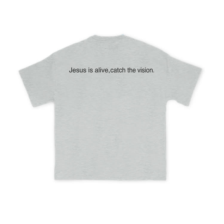Jesus Is Alive, Catch The Vision Print T-shirt - Grey - US16-18(2XL) - image 3