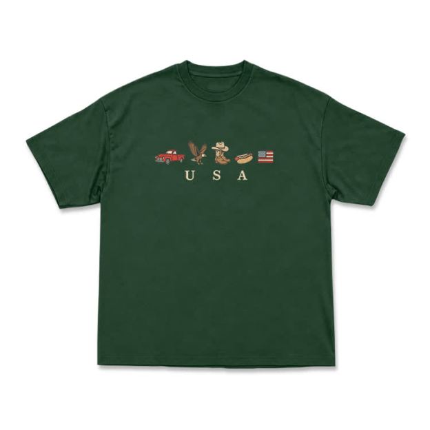 Americana Graphic USA T-Shirt - Green - US16-18(2XL) - image 9
