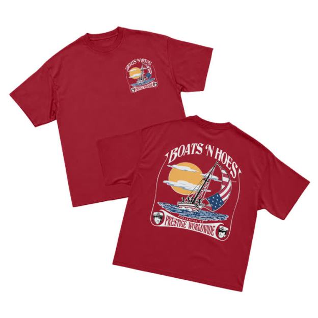 Vintage Sail Sunset Graphic Crew Neck T-Shirt - Red - US16-18(2XL) - image 13