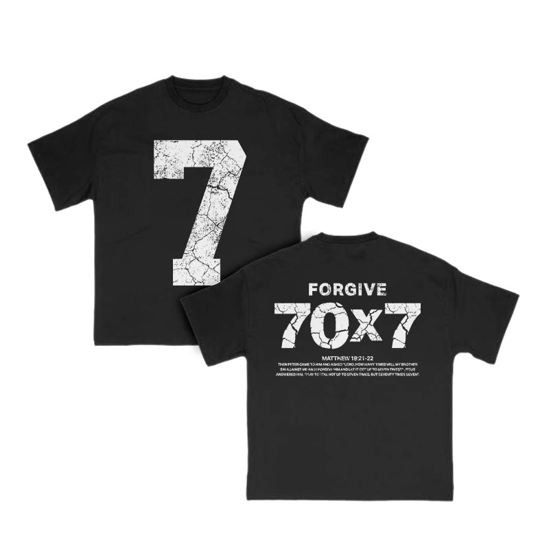 Forgive Matthew 18:21-22 Print T-shirt - Black - US16-18(2XL) - image 3