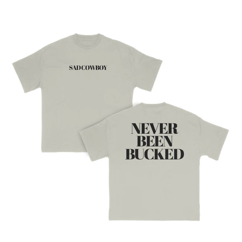 Unisex 100% Cotton Never Been Bucked Print T-shirt - Warm Grey - US16-18(2XL) - image 7