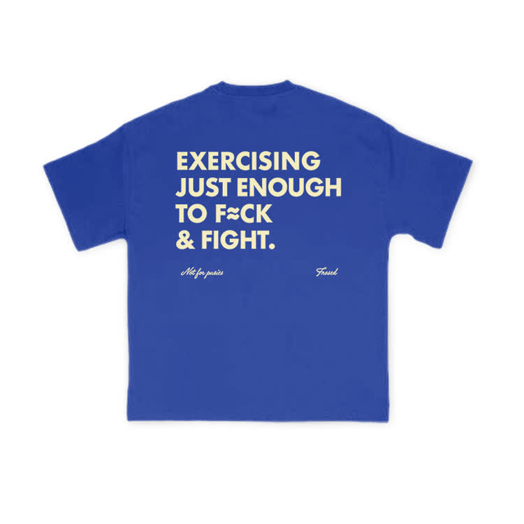 EXERCISINGJUST ENOUGHTO FCK& FIGHT.Graphic T-Shirt - Blue - US16-18(2XL) - image 14