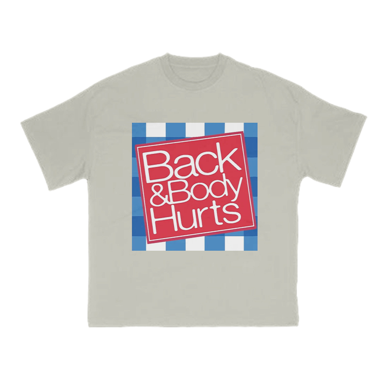 Back & Body Hurts Print T-shirt - Warm Grey - US16-18(2XL) - image 4