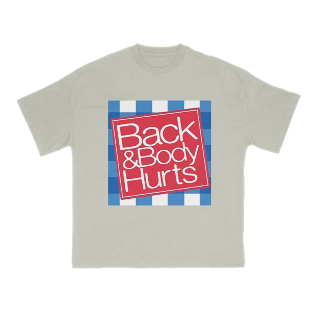 Back & Body Hurts Print T-shirt - Warm Grey - US16-18(2XL) - image 4