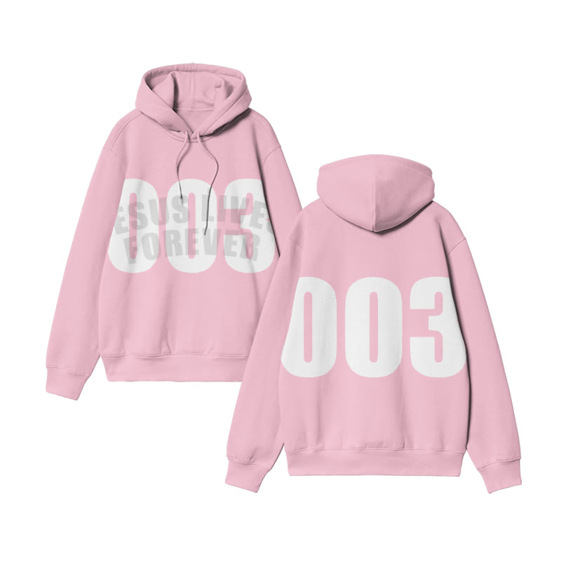 Unisex Jesus Lives Forever 003 Print Hoodie - Pink - US44-46(8XL) - image 5