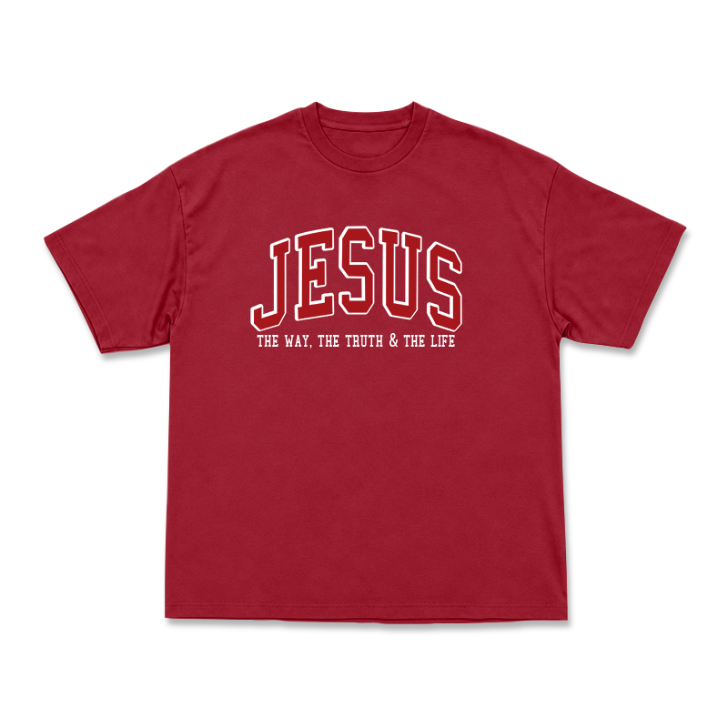 Jesus The Way The Truth & The Life Print T-Shirt - Red - US16-18(2XL) - image 9