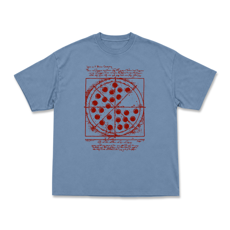 Heritage Sketch Print Ribbed Street Style T-Shirt - Dusty Blue - US16-18(2XL) - image 14