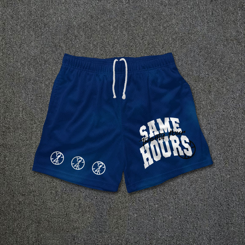 Streetwear Same 24 Hours Print Mesh Shorts