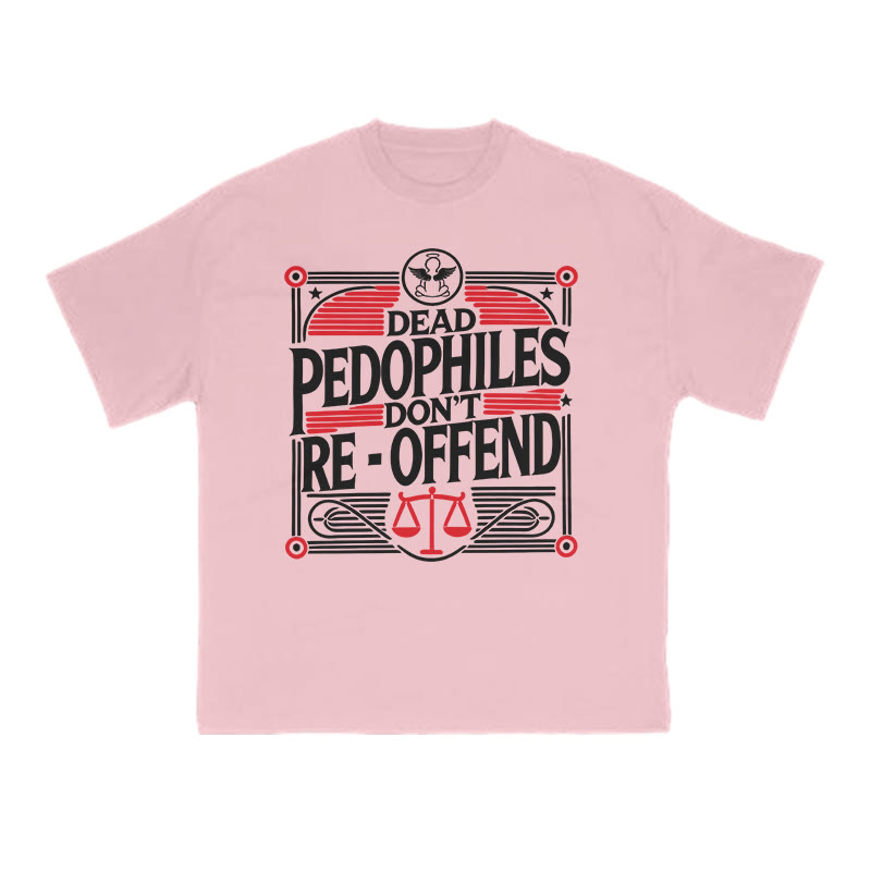 Dead Pedophiles Don't Re-offend Color-blocked Print T-shirt - Pink - US16-18(2XL) - image 8