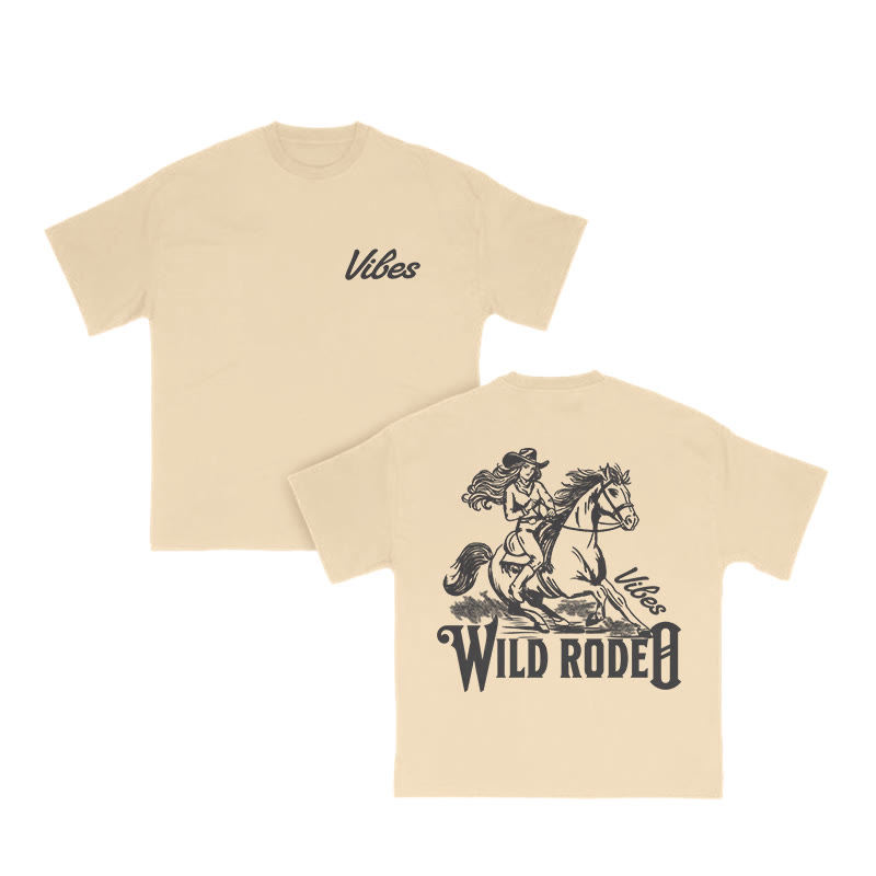 Unisex 100% Cotton WILD RODEO Print T-shirt