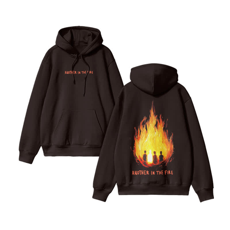 Unisex Another In The Fire Print hoodie - Coffee - US16-18(2XL) - image 5