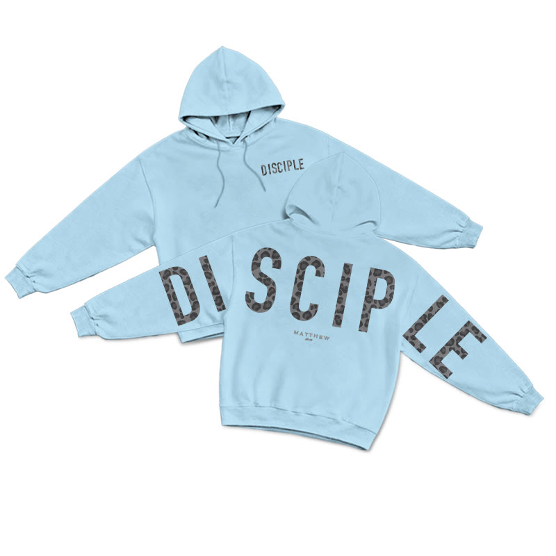 Leopard Design Disciple Matthew 28:19 Print Hoodie - Blue - US16-18(2XL) - image 6