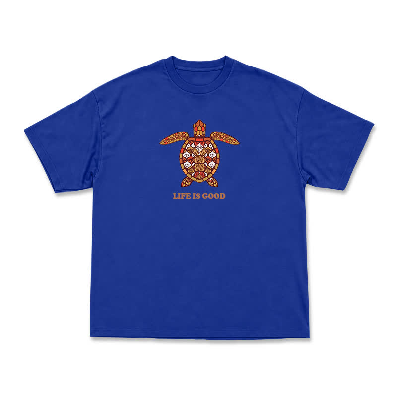 Relaxed Fit Life Is Good Turtle Art Everyday Crew Neck T-Shirt - Blue - US16-18(2XL) - image 11