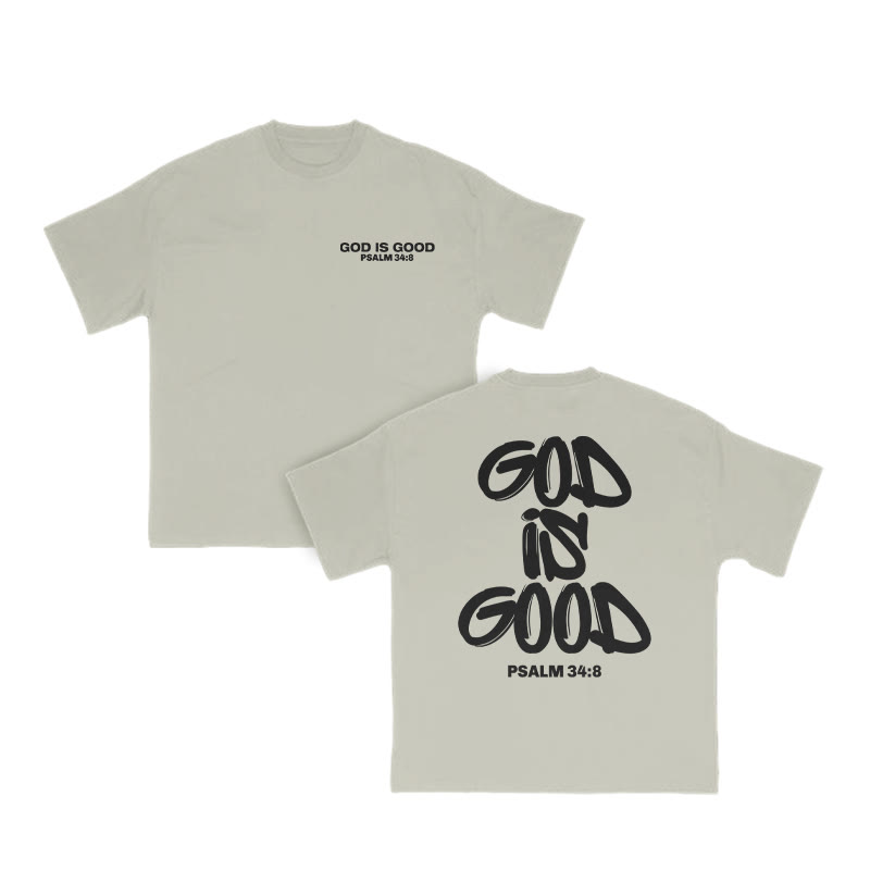 Unisex God Is Good Print T-shirt - Warm Grey - US16-18(2XL) - image 5