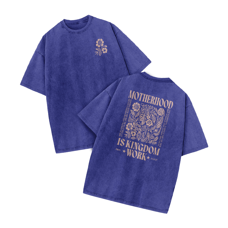Motherhood Is Kingdom Work Proverbs 31:25-27 Print Acid Washed T-shirt - Blue - US20-22(3XL) - image 9