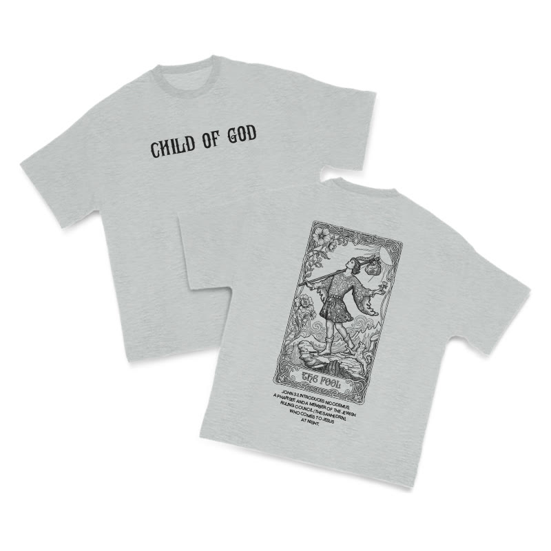 Child Of God Tarot The Fool Print T-shirt - Grey - US16-18(2XL) - image 3