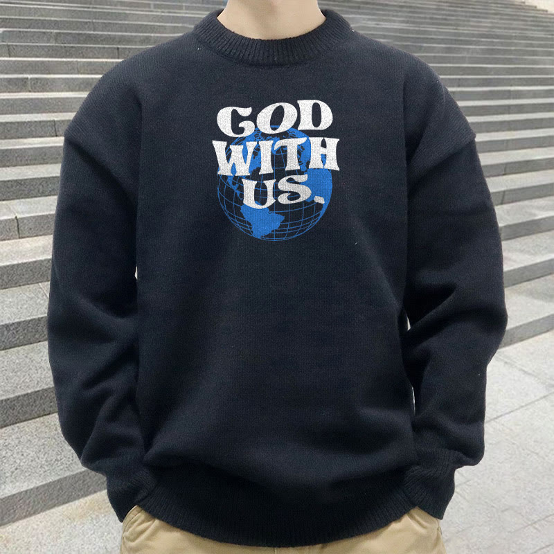 God With Us Print Sweater