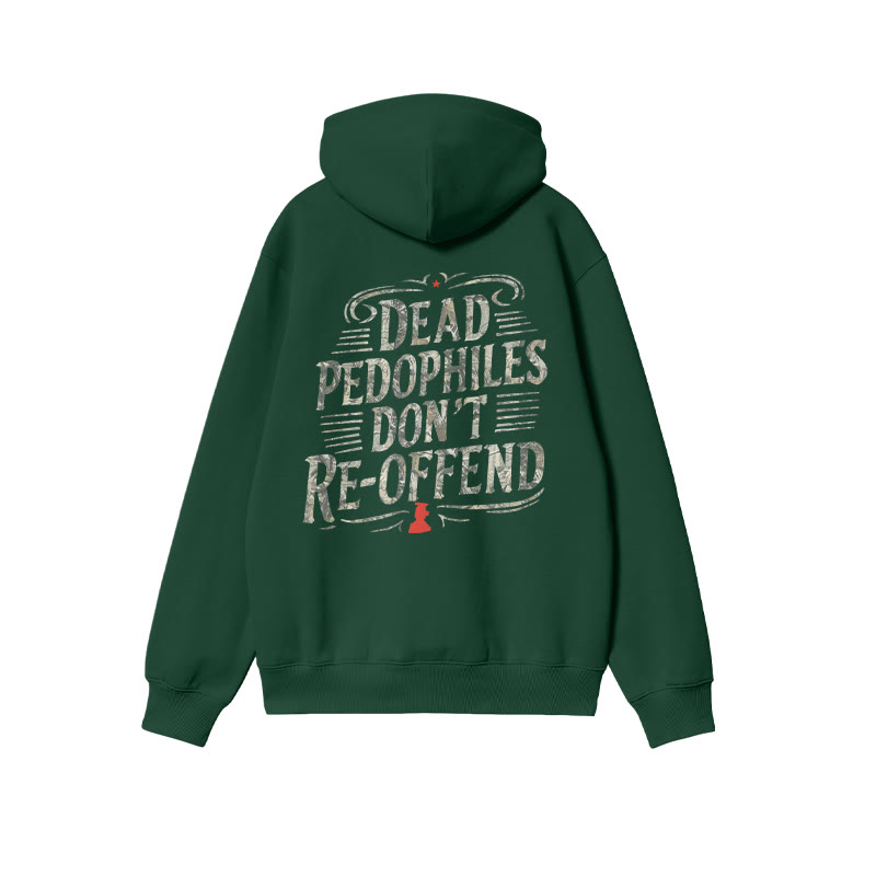 Creative Dead Pedophiles Don't Re-offend Protect The Innocent Dead Leaves Camouflage Print Hoodie - Dark Green - US16-18(2XL) - image 6