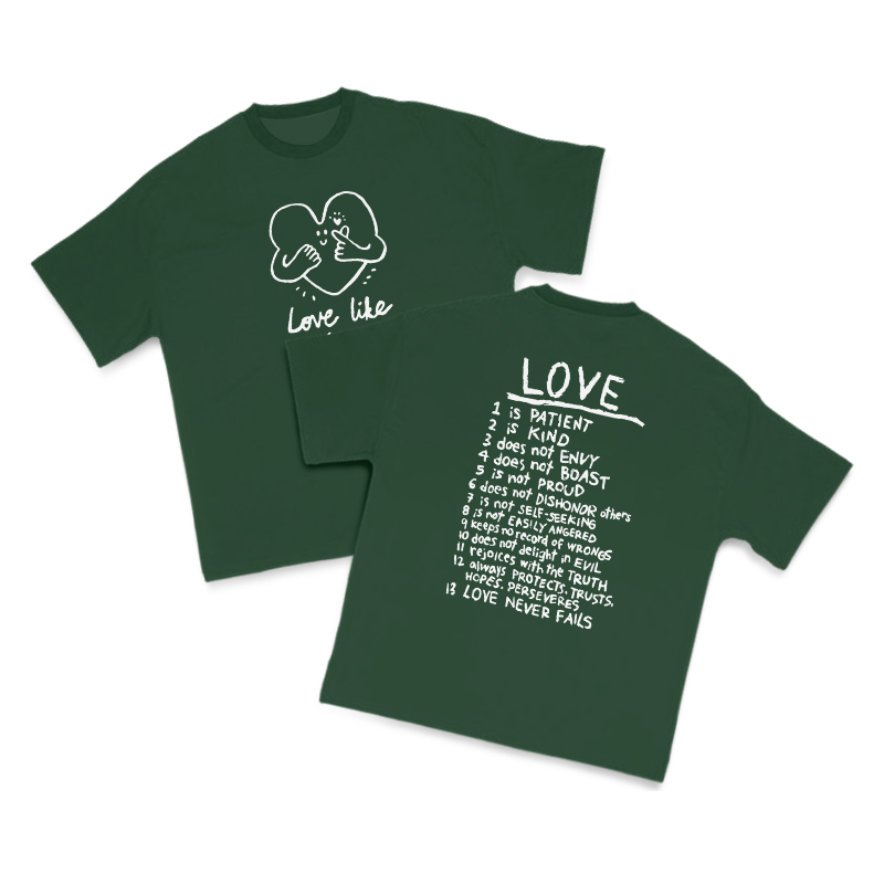 Love Like Jesus Cutie Heart Print T-shirt - Green - US16-18(2XL) - image 9