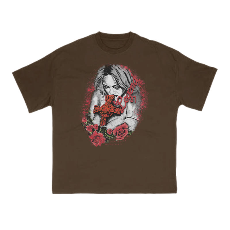 Unisex Legend Print T-shirt - Coffee - US16-18(2XL) - image 7