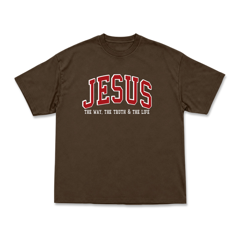 Jesus The Way The Truth & The Life Print T-Shirt - Coffee - US16-18(2XL) - image 13