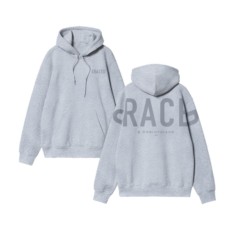 Unisex Graced 2 Corinthians 12:9 Print Hoodie - image 5
