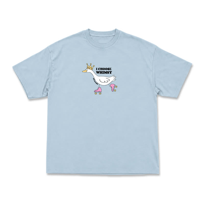 Casual Whimsy Crown Duck Graphic Relaxed Crewneck T-Shirt - Light Blue - US16-18(2XL) - image 6