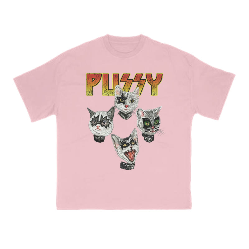Unisex 100% Cotton Punk Pussy Creative Print T-shirt - Pink - US16-18(2XL) - image 7