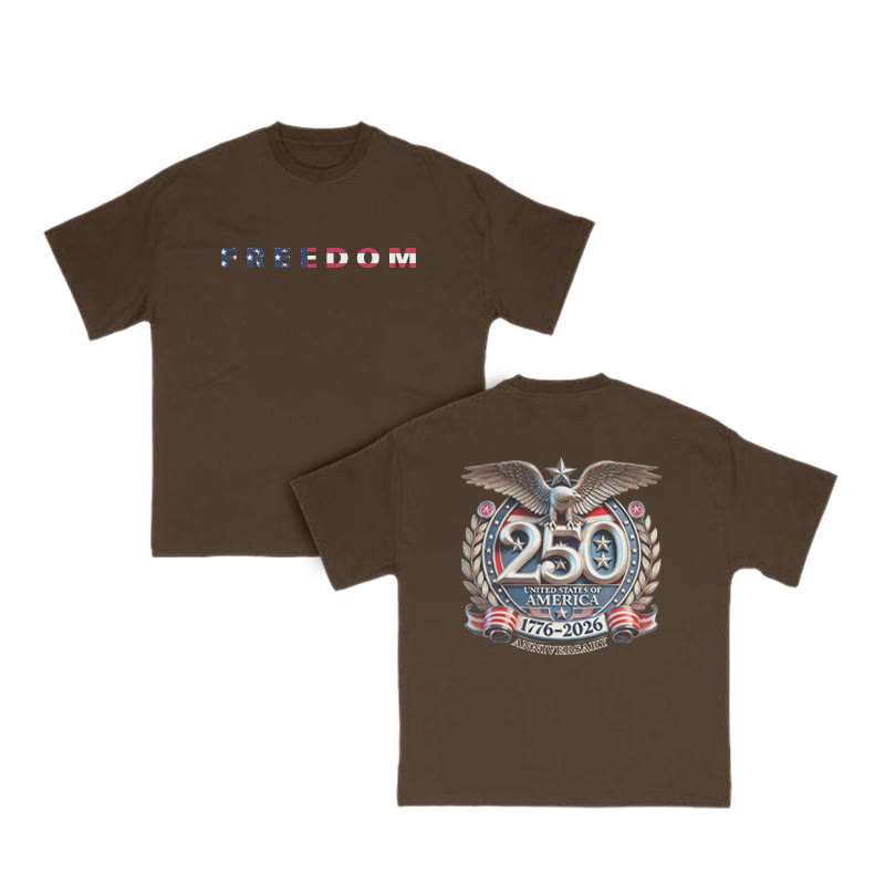 Freedom 250th Anniversary Print T-shirt - Coffee - US16-18(2XL) - image 7