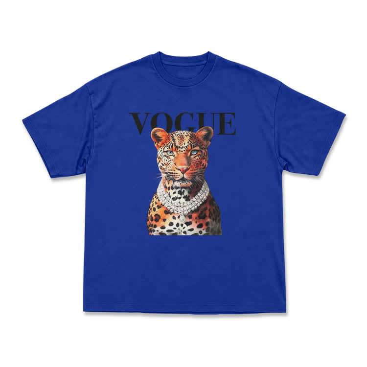 Vogue Pearl Leopard Oversized Graphic T Shirt - Blue - US16-18(2XL) - image 8