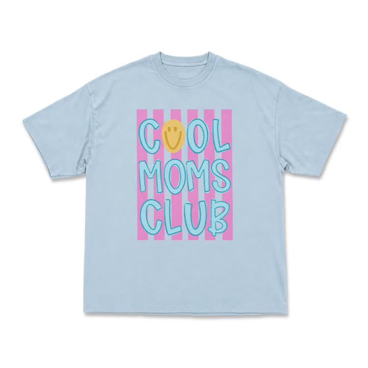 Cream Cool Moms Club Smile Graphic T-Shirt - Light Blue - US16-18(2XL) - image 3