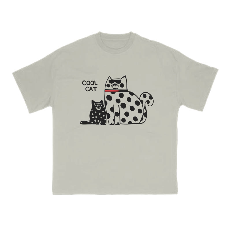 Cool Cat Print T-shirt - Warm Grey - US16-18(2XL) - image 4