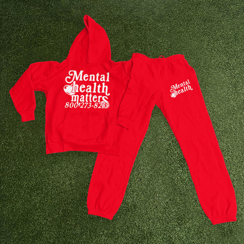 Mental Health Matters Print Hoodie Set