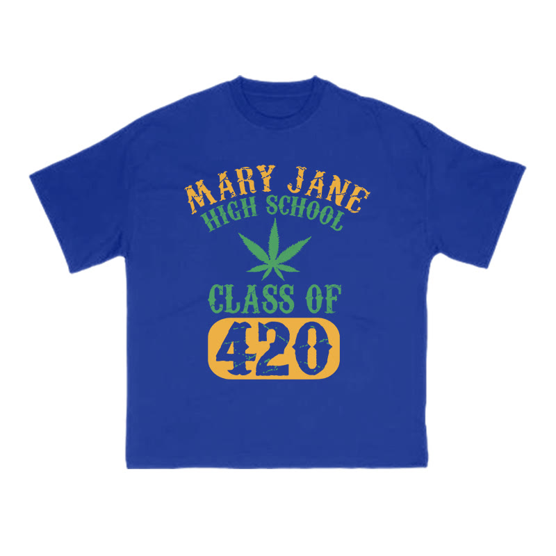 Mary Jane High School Class Of 420 Print T-shirt - Blue - US16-18(2XL) - image 11