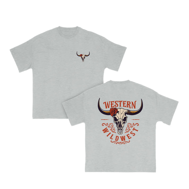 Unisex 100% Cotton Western Style Print T-shirt