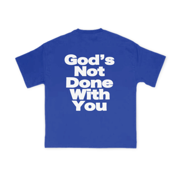 God's Not Done With You Print T-shirt - Blue - US16-18(2XL) - image 12