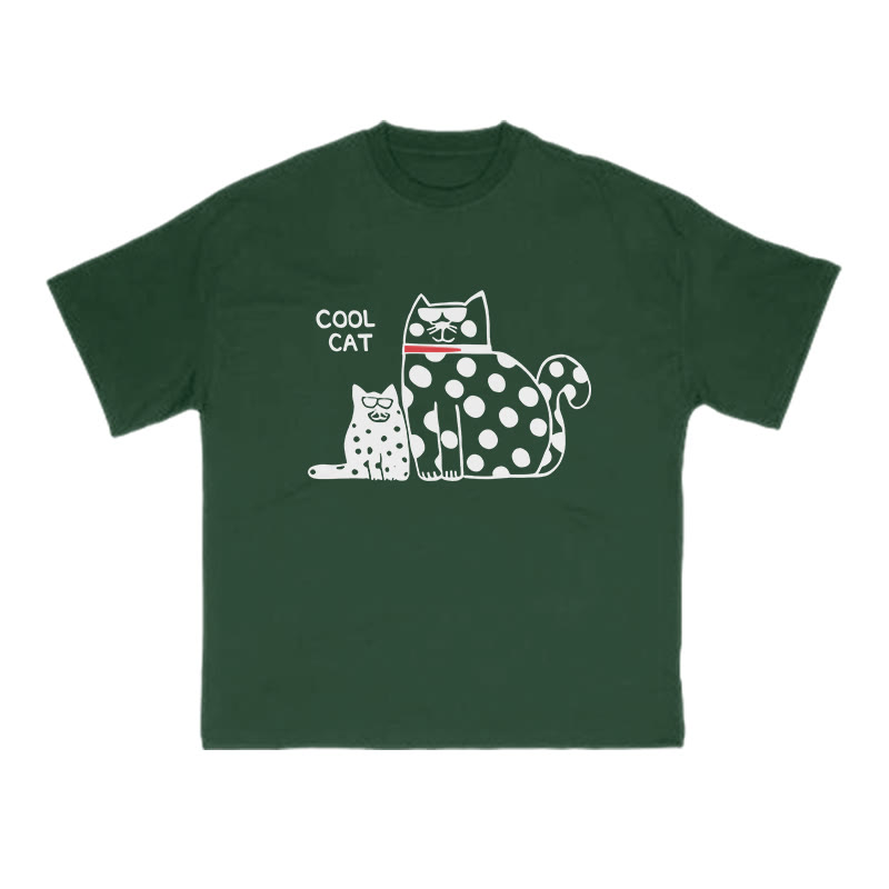 Cool Cat Print T-shirt - Green - US16-18(2XL) - image 7