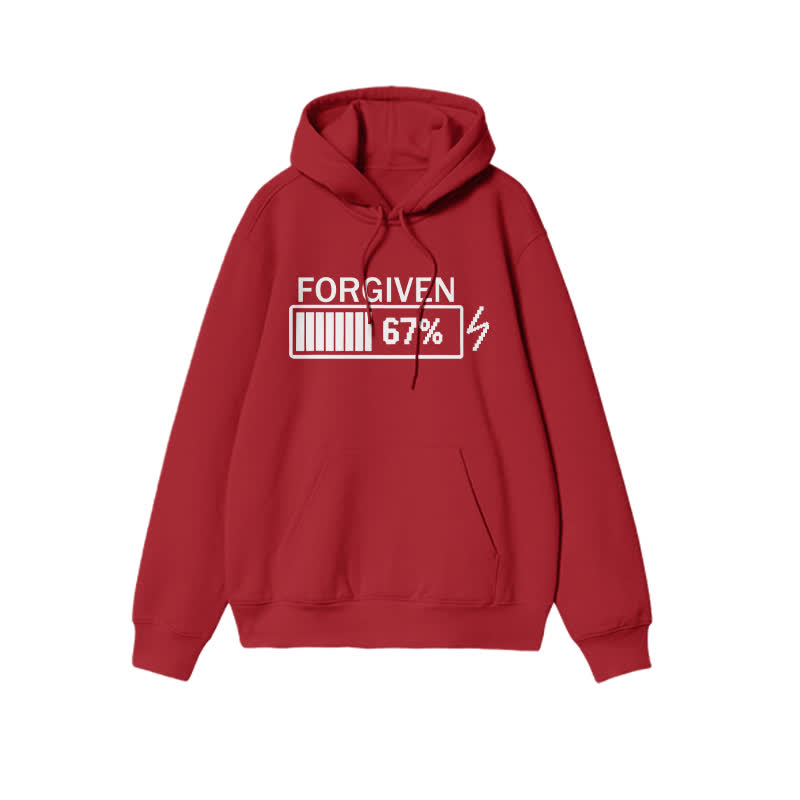Unisex Forgiven Charging Progress Print Hoodie - Red - 2XL - image 8