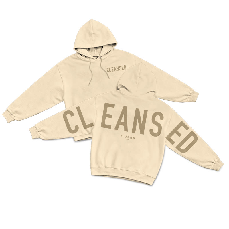 Cleansed 1 John 1:7 Print Hoodie - Apricot - US16-18(2XL) - image 17