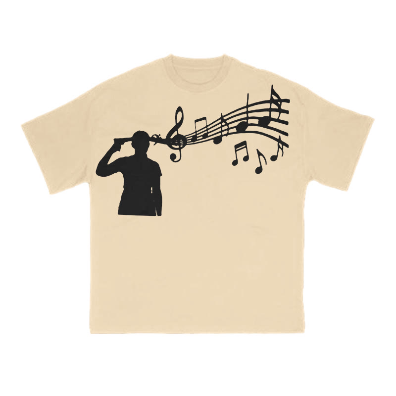 Unisex Death Metal Print T-shirt - Apricot - US16-18(2XL) - image 6